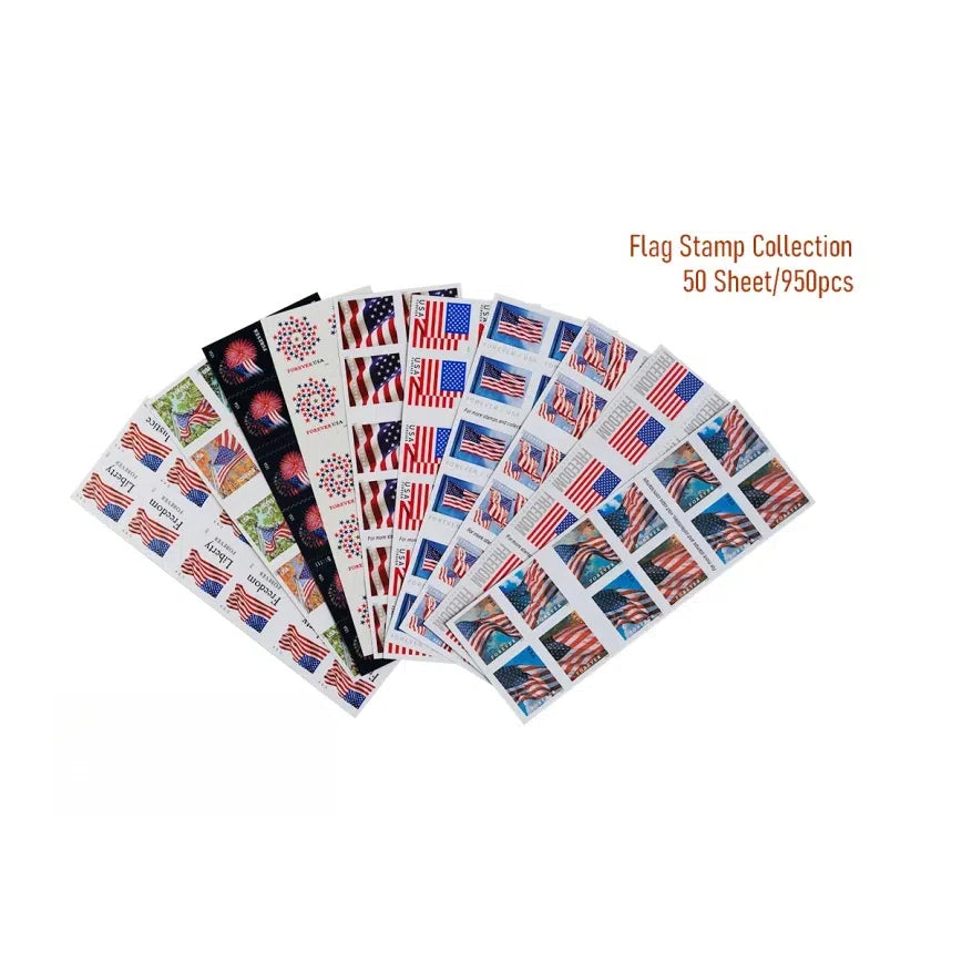 【Big Discount!】U.S Flag Stamp Collection 10 sheets per style/1000sheet =2000pcs
