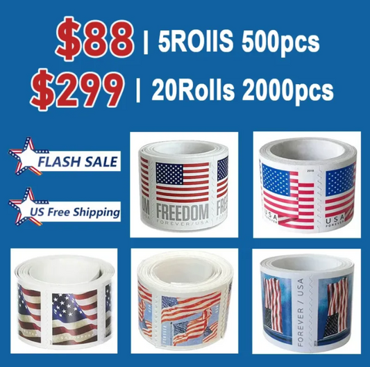Big Sale! Flag Stamps 10 Rolls/1000 Pcs